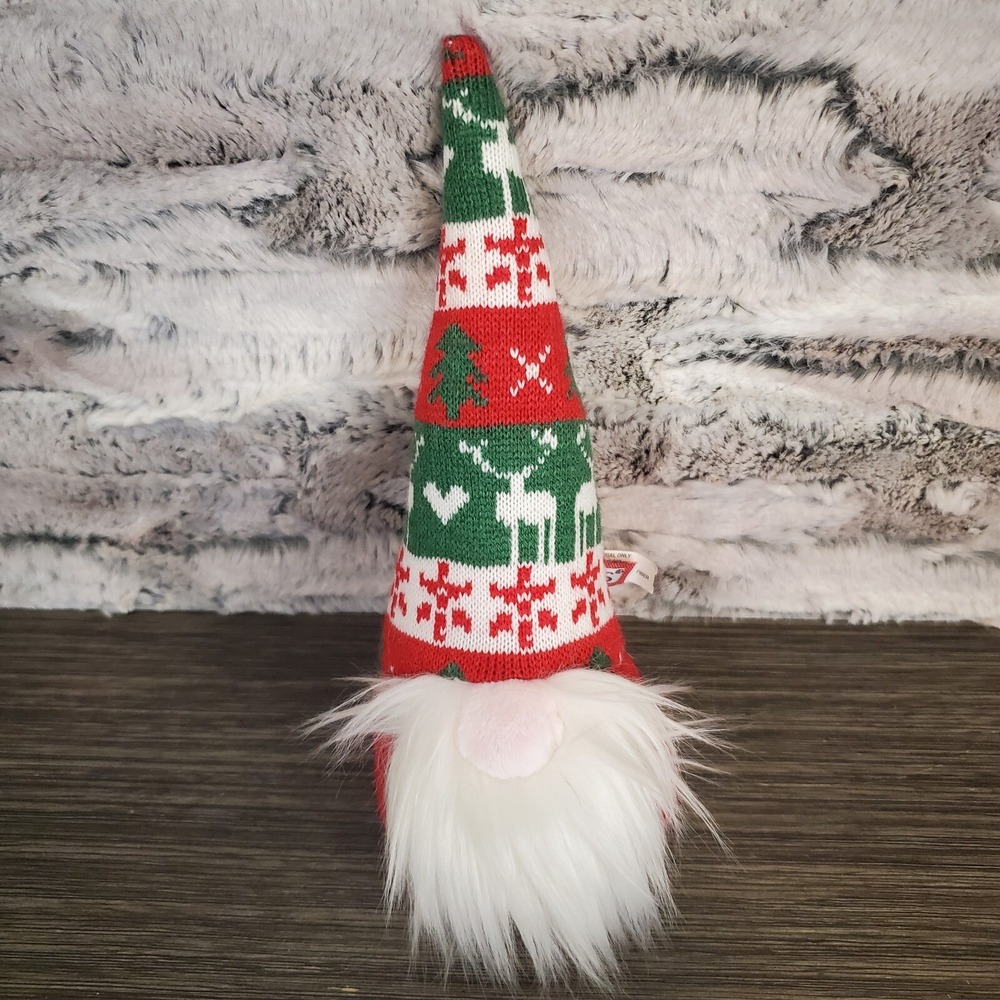 Douglas Red Holiday Gnome 8" Plush The Cuddle Toy RETIRED Christmas Sweather Hat